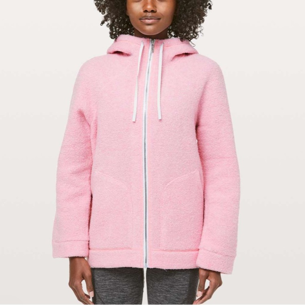 Lululemon So Sherpa jacket hoodie teddy zip up zipper RARE⭐️Heather pink haze